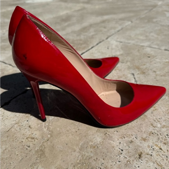 Stuart Weitzman Red Patent Leather Stuart Pumps Size 8.5 - Picture 5 of 9